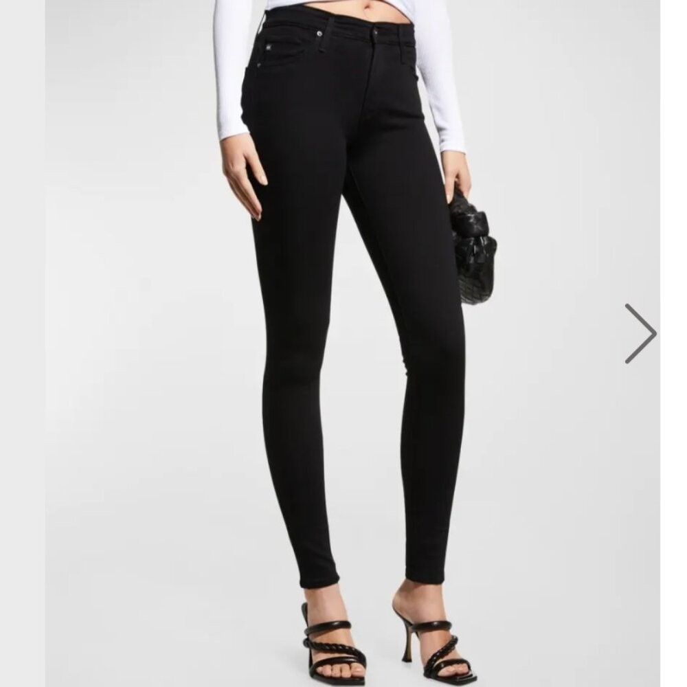 AG Adriano Goldschmied The Farrah Skinny Ankle Jeans Black High Rise 25R